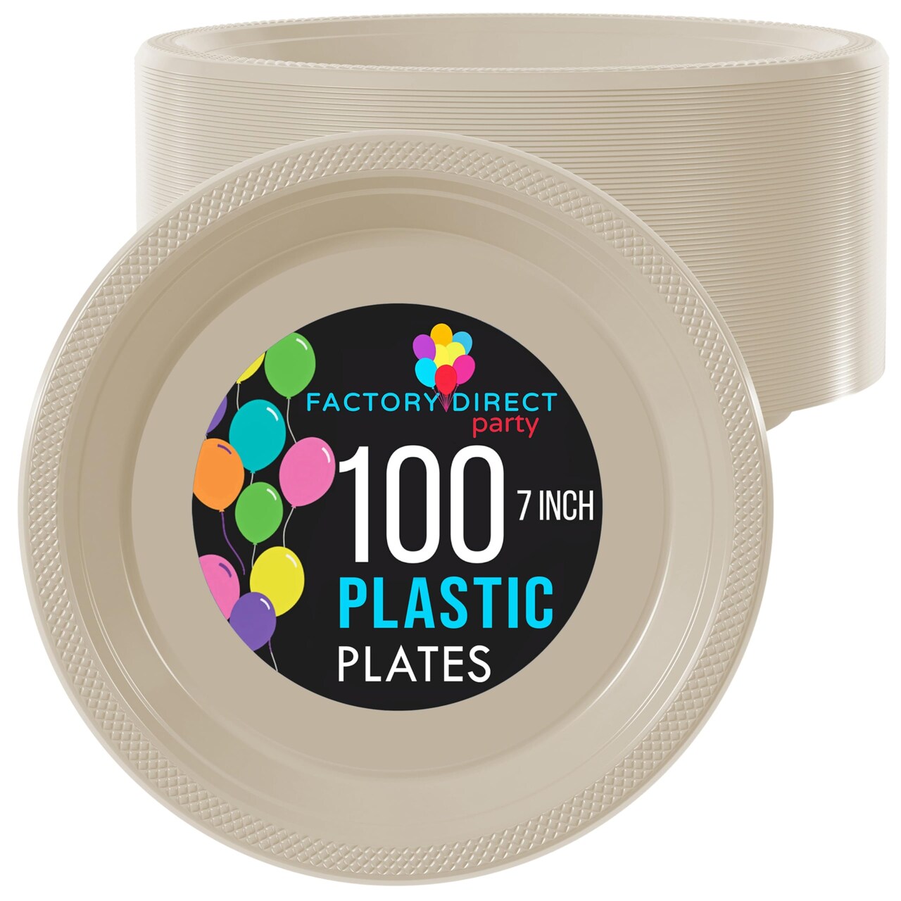 Party Solids Plastic Plates For Party Disposable Plates Heavy Duty Supplies 100 Pcs Plastic Dinnerware Sets Heavy Duty 350 GSM Disposable Dinnerware Set by Exquisite